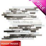 Modern Random Glass Mix Steel Mosaic Tiles HG-JS8305 thumbnail-1