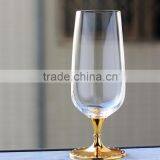 Glass Drinkware Custom Type Certification Glalead Free Clear Crystal Stem Big Glass Beer With Rose Gold Stand thumbnail-5