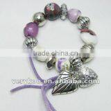 Hot Fashion Purple Azure Stone Beaded Charm Bracelet FCA-10011