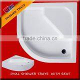 OVAL SHOWER TRAYS With Seat Place From Turkey White Trays Acrylic thumbnail-1