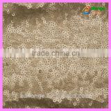 2016 sequin fabric with champagne color by wholesale price for cushion