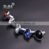 Zinc Alloy Base Light Blue Brushed Satin Nickel Glass Knob thumbnail-6