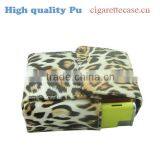 Tiger Printed pu Leather Cigarette Case Cigarette Holder Leather Pouch With Lighter Holder Magnet Button Close thumbnail-1