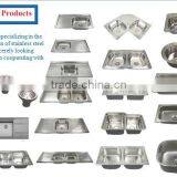 JZ-336 Export Iraq Cheap Double Drain Board Single Bowl Stainless Steel Kitchen Sink thumbnail-6