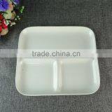Stock Cheap Good Ceramics White Divided Dinner Plates thumbnail-1