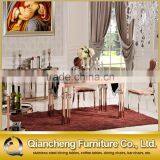 Fancy Rose Golden Tainless Steel Marble Top Dining Table thumbnail-4