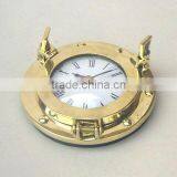 Brass Polished Port Hole Clock, Porthole Wall Clock thumbnail-1