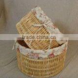 2013 Latested New Design Willow Wicker Laundry Basket With Lid and Fabric Fou Big Hotel thumbnail-1