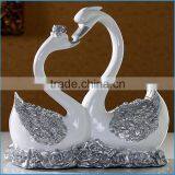 Gold Resin Swan Couple Decoration, Resin Statues thumbnail-4