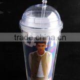16oz Bpa Free Plastic Reusable Double Wall Tumbler With Dome Lid thumbnail-4