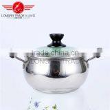2016 5pcs Stainless Steel Drum-shaped Soup Pot Kitchen Cookware With Glass Lid thumbnail-2