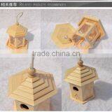 Cheap Unfinished Small Bird House Wooden Bird Cage With Rope thumbnail-2