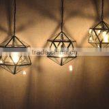 Handmade Geometric Stained Glass Hanging Lamp Pendant Light thumbnail-3