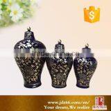 Black Glazed Home Decoration Ceramic Jars Black With Lid thumbnail-4