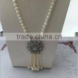 Long Beaded 10-11mm White Freshwater Pearls Necklace Designs thumbnail-4