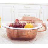 Hot Selling Plastic Double Layer Vegetable Fruit Plastic Colanders thumbnail-4