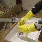 NMSAFETY Yellow Household Cotton Lined Latex Gloves thumbnail-1