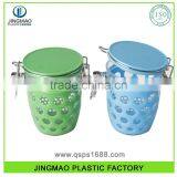 Square Shape Durable PS Plastic Canister With Clip Lid