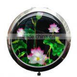Round Cosmetic Mirror With Lotus Flower SCM049 thumbnail-1