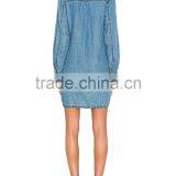 New Style Denim Jeans Fabric Mini Dress With Lace-Up Details All Types Of Ladies Dresses 2016 HSD5821 thumbnail-5