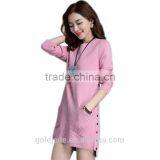 2016 Hot Sale Fashionable Pink Lady Long Sleeve Patchwork Women Wool Sweater thumbnail-5