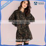 Allover Printing Camo Design Female Oversized Lace Up Long Sleeve Sweatshirt Dress thumbnail-1