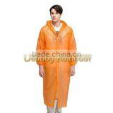 Long Waterproof Disposable Plastic Raincoat Rain Poncho With Sleeve and Hood thumbnail-4