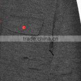 Custom Men's 100% Merino Wool Pullover Breathes Polo Shirt Tennis Top With Button Long Sleeve Spring thumbnail-4