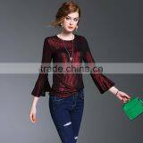 Maxnegio Women Blouse 2017 Lotus Leaf Sleeves Ladies Blouse Fashion Design thumbnail-2