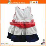 Latest Baby Cotton Frocks Designs Sleevess Tiered Bow Kids Dress thumbnail-2