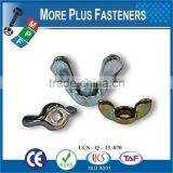 Made in Taiwan Brass Plated Coarse Thread Zinc Plating Steel Stamped Wing Nut thumbnail-5