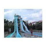 steep slope interactive race Free Fall Water Slide , 20m long family Slides