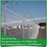 Y Shape Fence 3D Folding Fence Panels With Barbed Wire on Top