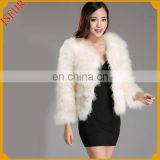 2015 New Style Women's Colorful Real Turkey Fur Coat
