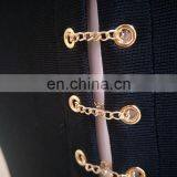 Women Halter Sleeveless Deep V Neck High Split Black Sexy Bodycon Club Party Dresses thumbnail-6