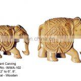 Wood Crafted Elephant thumbnail-2