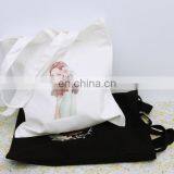 Wholesale UK Women Popular White Black Canvas Tote Bag thumbnail-5