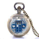 New Black Doctor Who Design Pocket Watch Necklace Vintage Pendant Quartz Unisex Pocket Watch Wholesale Fast Shipping thumbnail-5