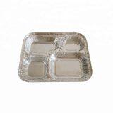 Food Lunch Box 4 Compartment Rectangular Disposable Aluminum Foil Container thumbnail-1