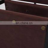 Customized Popular Luxury Brown PVC Leather Luxury Shoe Rack Rectangle Beach Seating With Metal Frame thumbnail-4