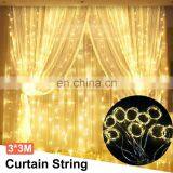 3x3m 300 LED Copper Wire Icicle Curtain Lights USB With Remote Fairy Lights String Garland For Wedding Party Curtain Decor thumbnail-5