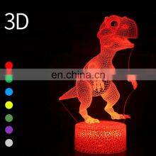 2019 New Customized Creative Gift 3D Optical Dinosaur Visual Illusion Acrylic Night Light USB Table Lamp thumbnail-5