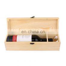 Wholesale Small Moq Quality Single Bottle Unfinished Pine Wooden Wine Box thumbnail-1
