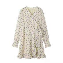 2021 new base dress with autumn floral French long-sleeve retro dress women