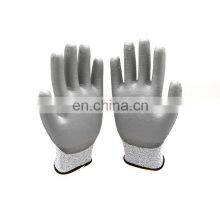 ANSI Cut 5 PU Coated Safety Glove CPE512 Heavy Duty High Cut Grey Soft Gloves thumbnail-2