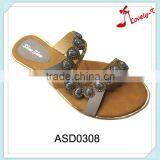 New Soft Sexy Woman Flat Summer Slippers With Decorations thumbnail-1