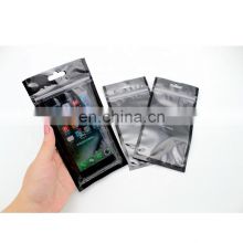 Custom Design Glossy Zipper Mylar Pouch Front Plastic Transparent Window For Phone Case/Headset
