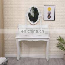 Bedroom Vanity Dresser Light Wood Dressing Table With With 10 Led Bulbs thumbnail-3