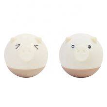 Dropshipping Night Light Silicone LED Lamp Colorful Cute Cartoon Pig Touch Sensor USB Charging Silicon For Kids Gift thumbnail-6