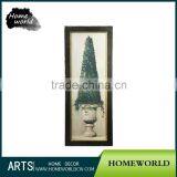 Black Frame Distressed Gardening pot Wall House Artwork Painting